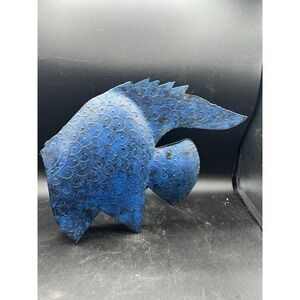 Handmade Metal Fish Art Sculpture – Whimsical Nautical Coastal Decor